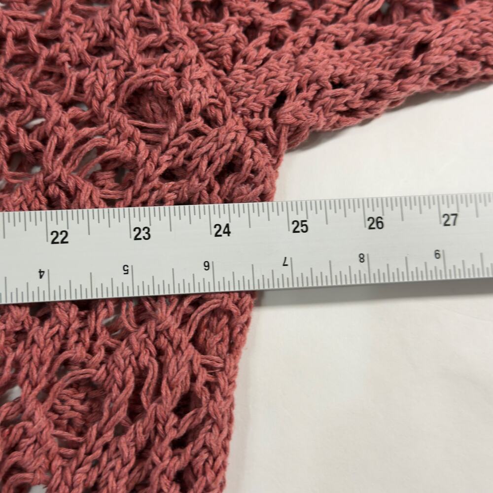Zara Womens Dusty Rose Crochet Open Knit Hoodie Sweatshirt M NEW Unlined - Picture 9 of 11